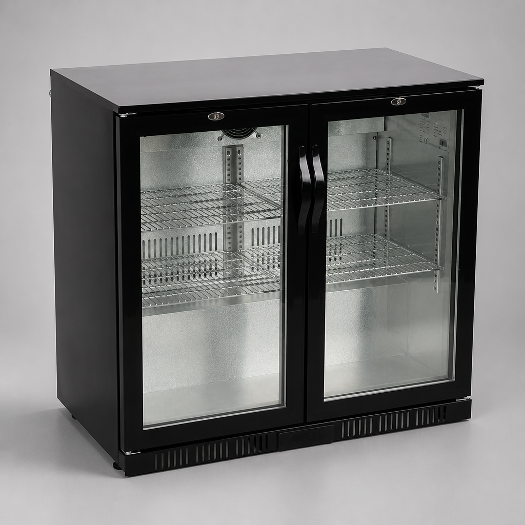 Commercial Back Bar Cooler 198Ltr Hinged Doors Beer Fridge