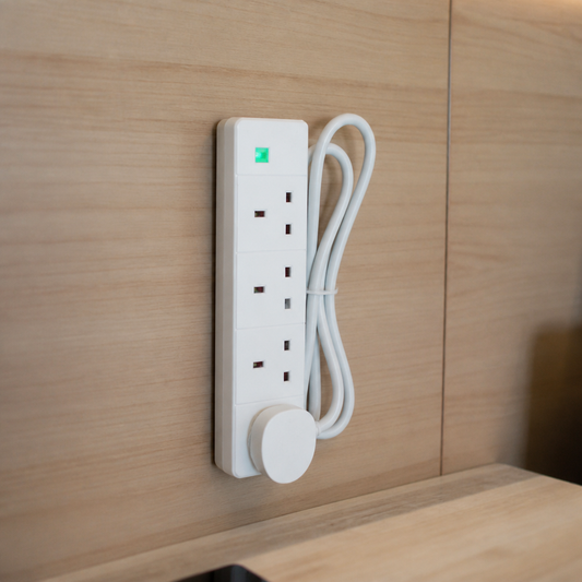 4 Way Surge Protected Extension Socket 2m Cable for Hotels