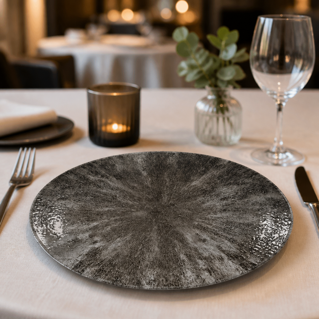 Commercial Oval Coupe Plates 270mm Quartz Black 12 Pack