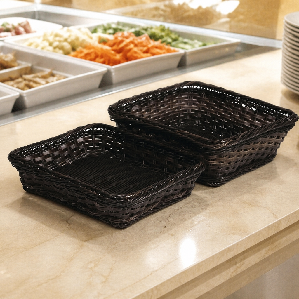 Commercial Polyrattan Basket GN 1/2 Size 65mm for Buffets