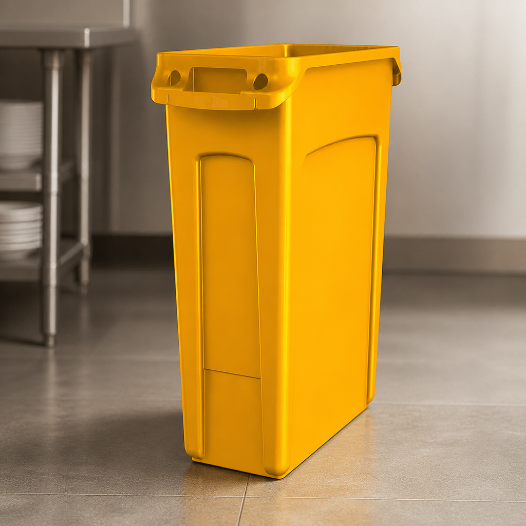 Commercial Yellow Kitchen Bin 87L with Venting Channels