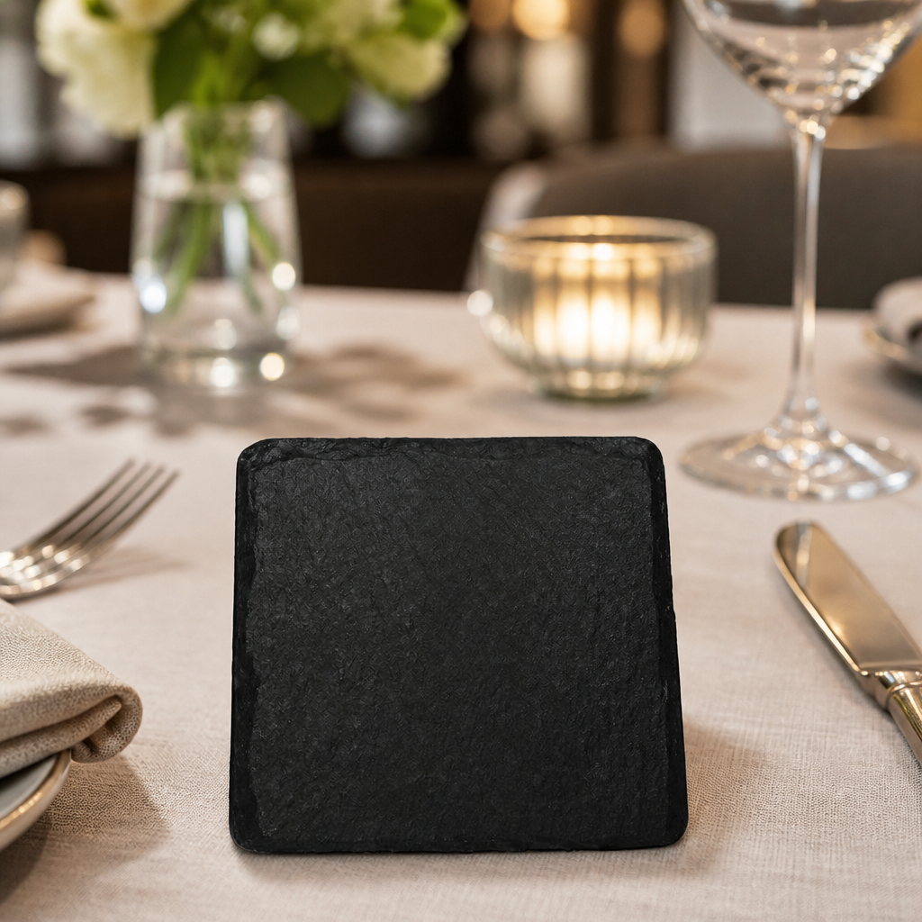 Commercial Slate Display Trays 130mm for serving dishes, 4 pack