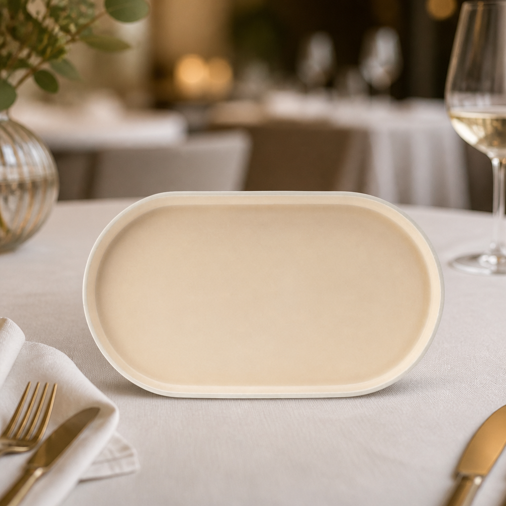 Commercial Vitrified Porcelain Platters 310x175mm 6 Pack