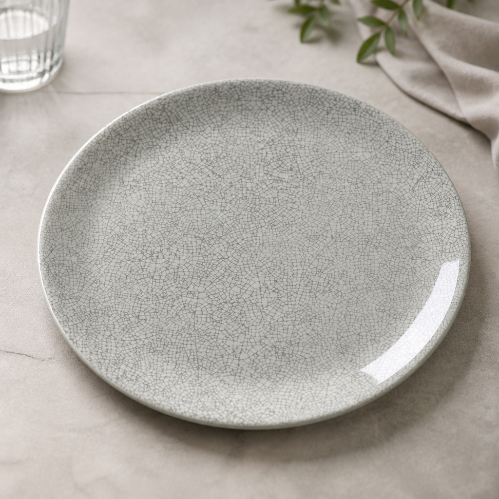 300mm Commercial Coupe Plates - Crackle Grey - 12 Pack