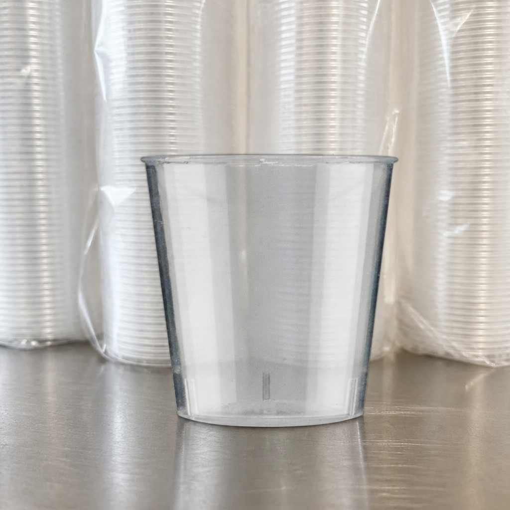 1000 pack of 25ml polypropylene shot glasses