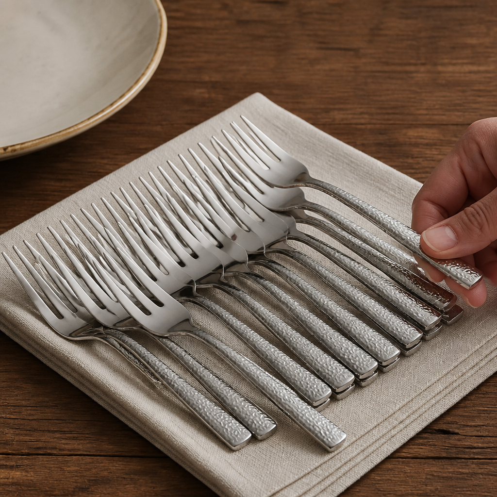 Set of 12 commercial cake forks for catering use