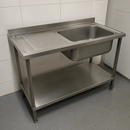 Commercial Stainless Steel Sink Left Hand Drainer 1200mm