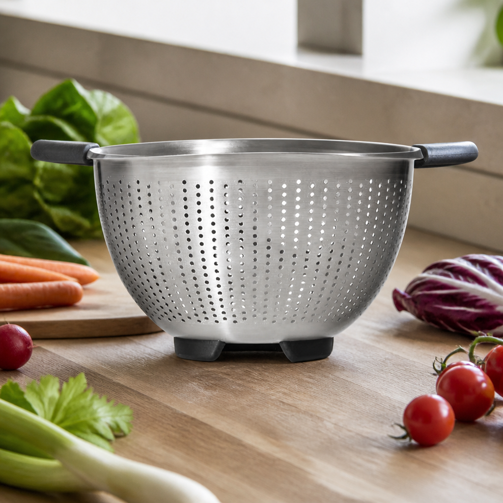 2.8L Commercial Stainless Steel Colander with Non-Slip Handles