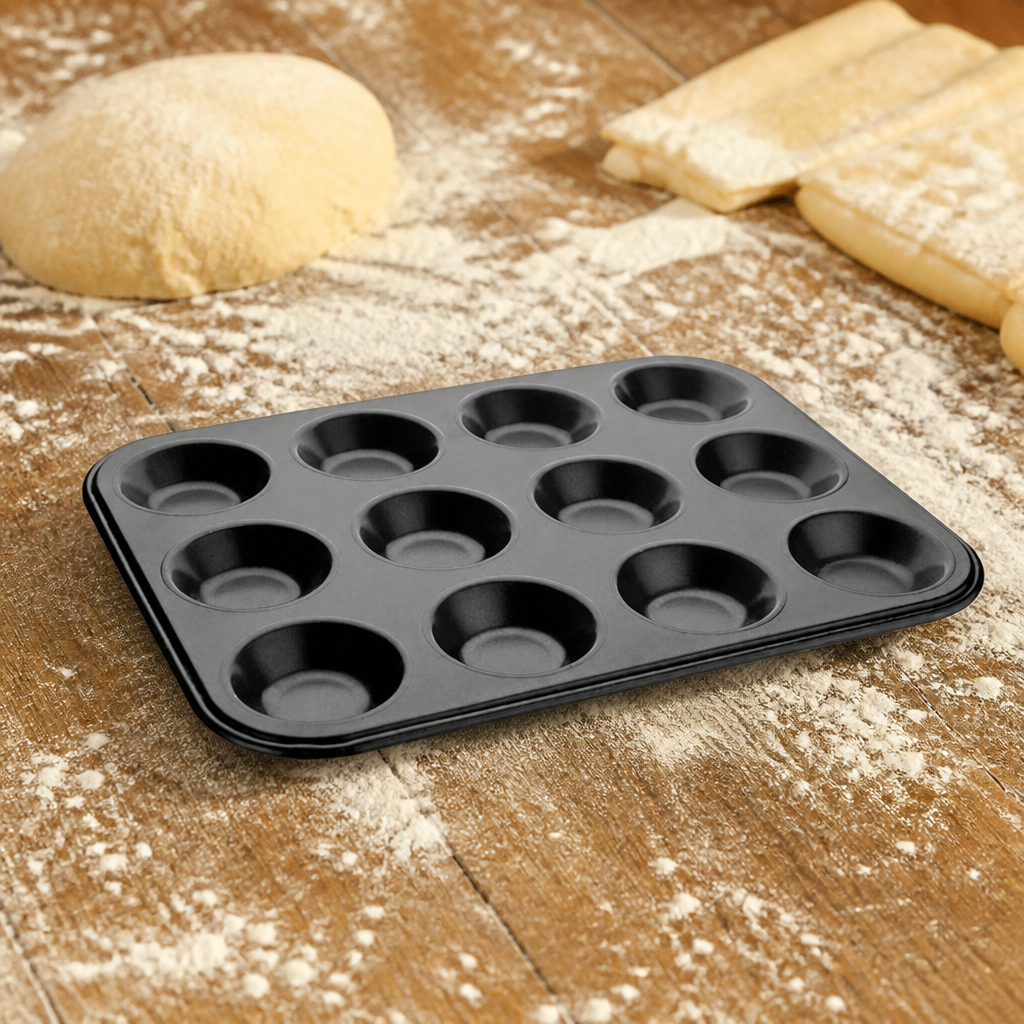 Commercial Non-Stick Mini Muffin Tray 12 Cup Carbon Steel