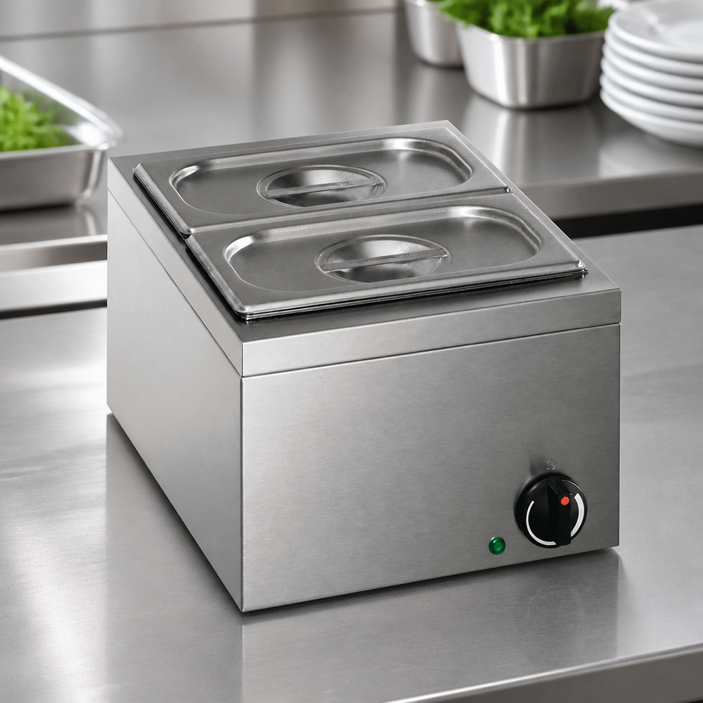 Commercial Bain Marie 2x GN 1/4 Pans 250W Dry Heat