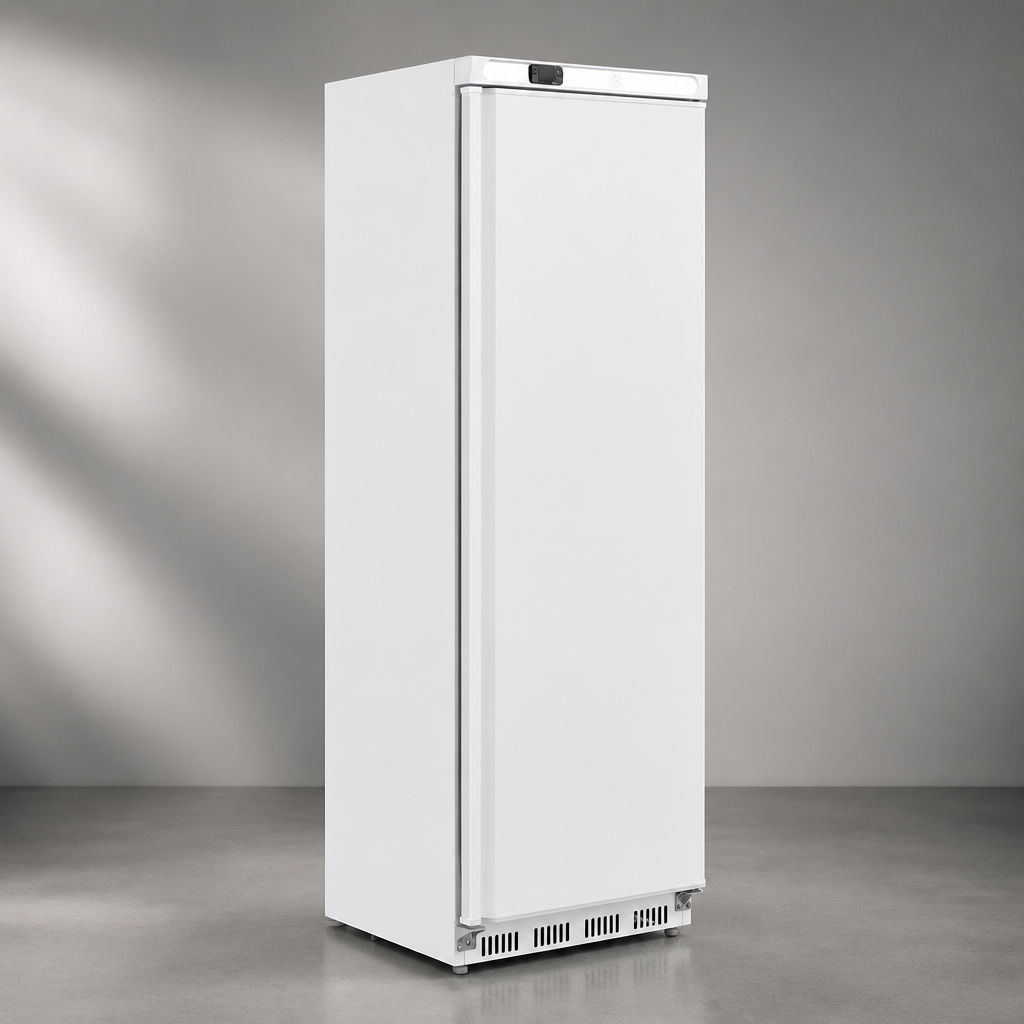 White Upright Single Door Commercial Freezer 365L Capacity