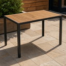 Commercial Outdoor Rectangular Table 1200mm Acacia Wood Steel