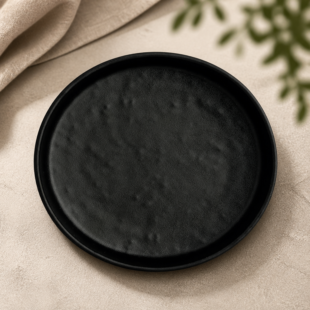 Commercial Melamine Round Plates 123mm Black 12 Pack