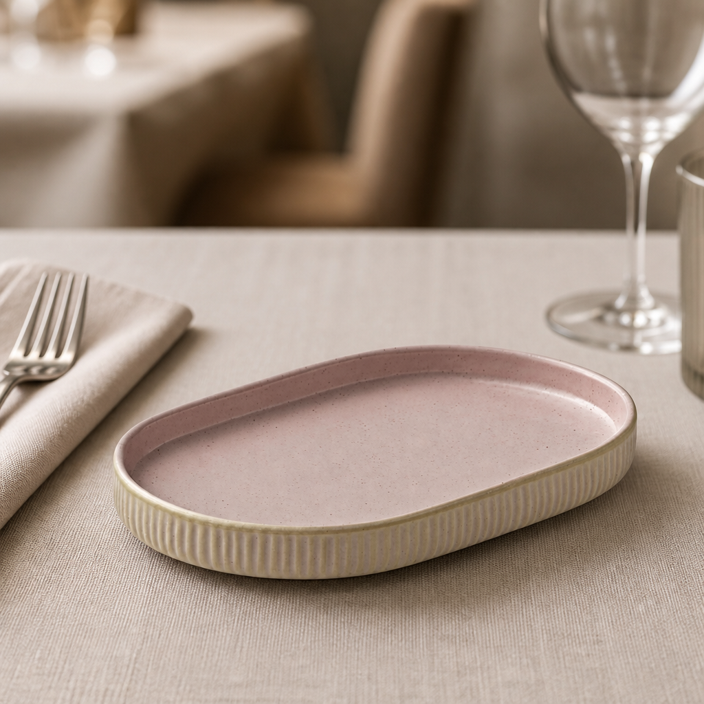 Commercial Nara Rosé Oval Plates 180x110mm - 6 Pack