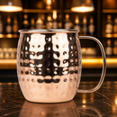 Commercial Hammered Stainless Steel Copper Coated Mug 440ml