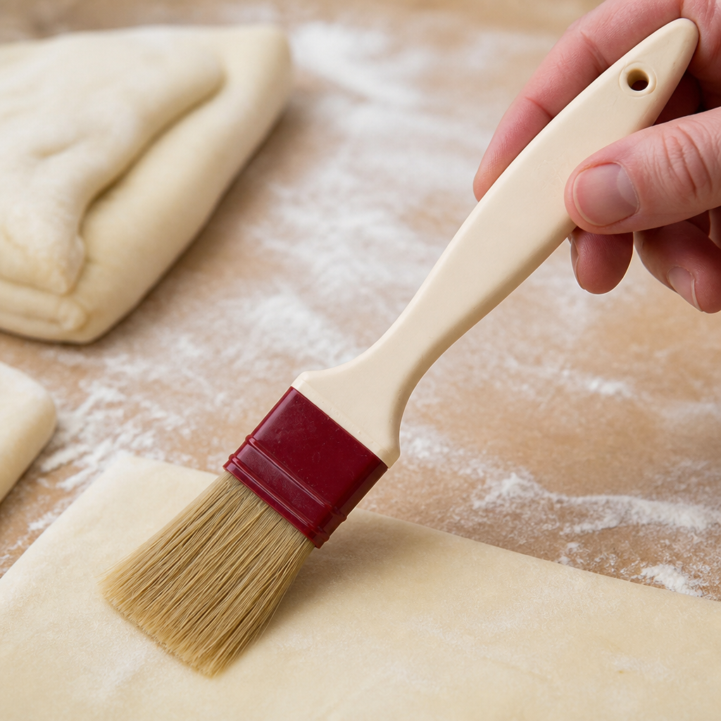 Commercial Pastry Brush with Natural Flat Bristles 4cm 40g