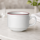 Commercial Stacking Cups 200ml Red Bead Band 12 Pack