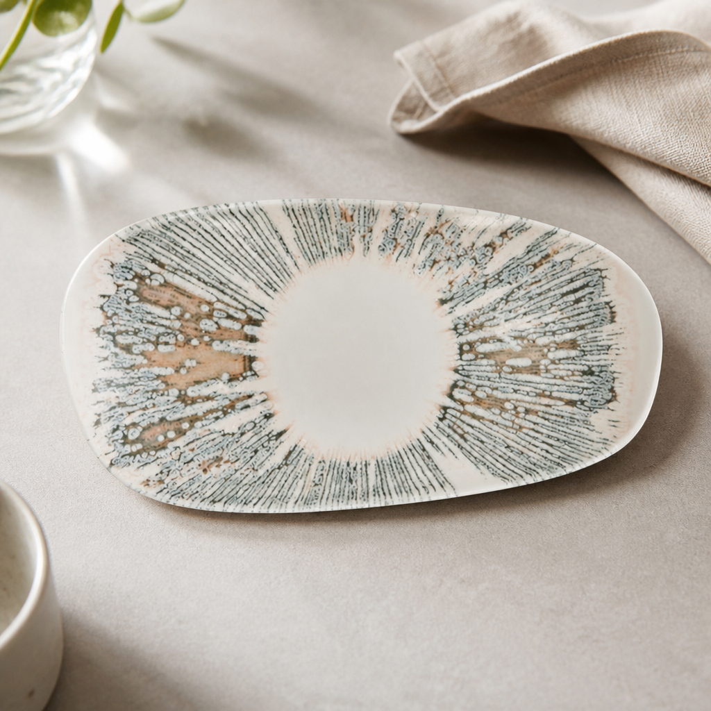 Commercial Ceramic Oblong Plates 300x150mm Pink Opal 12 Pack