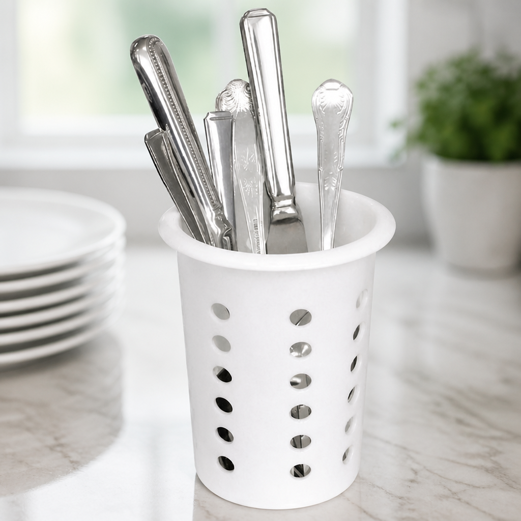 Commercial Plastic Cutlery Basket Round 115mm Diameter