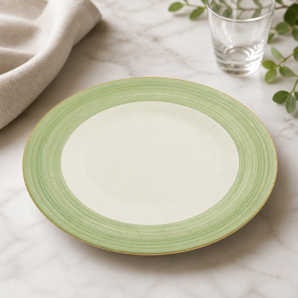 Commercial Green Slimline Plates 202mm - 24 Pack Porcelain