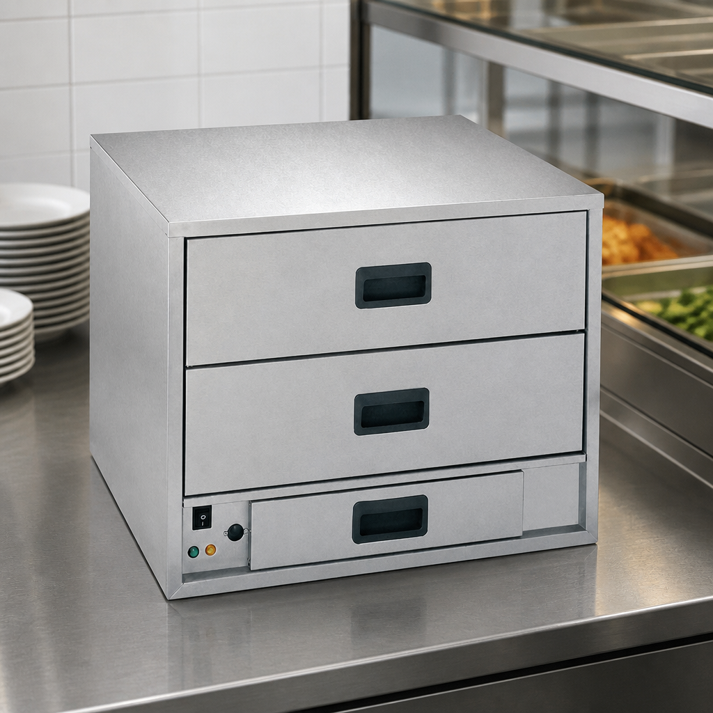 Commercial Food Warming Drawer 2 x 1/1 GN Capacity 1.5kW