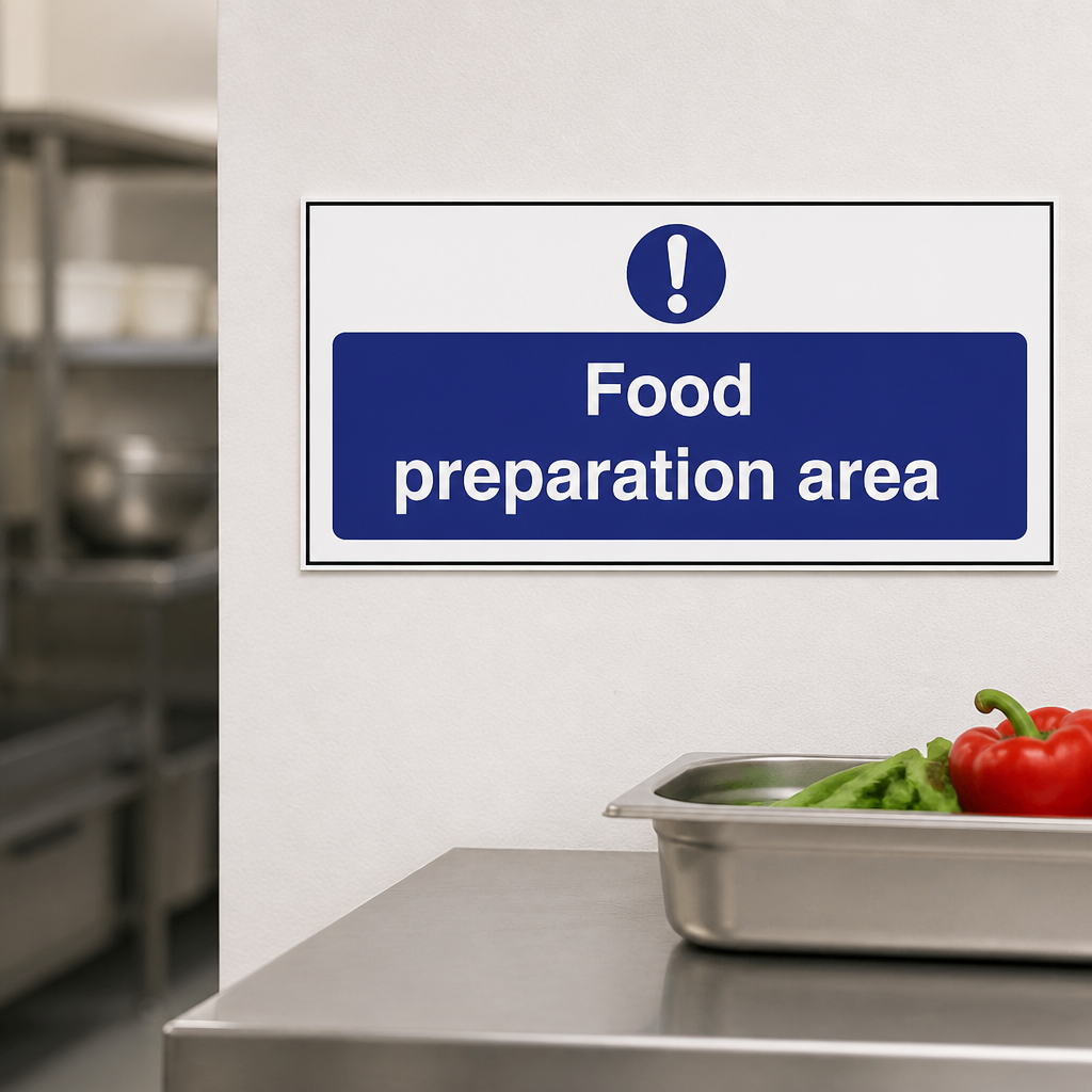 Food Preparation Area Sign 100x200mm Commercial Kitchen Safety