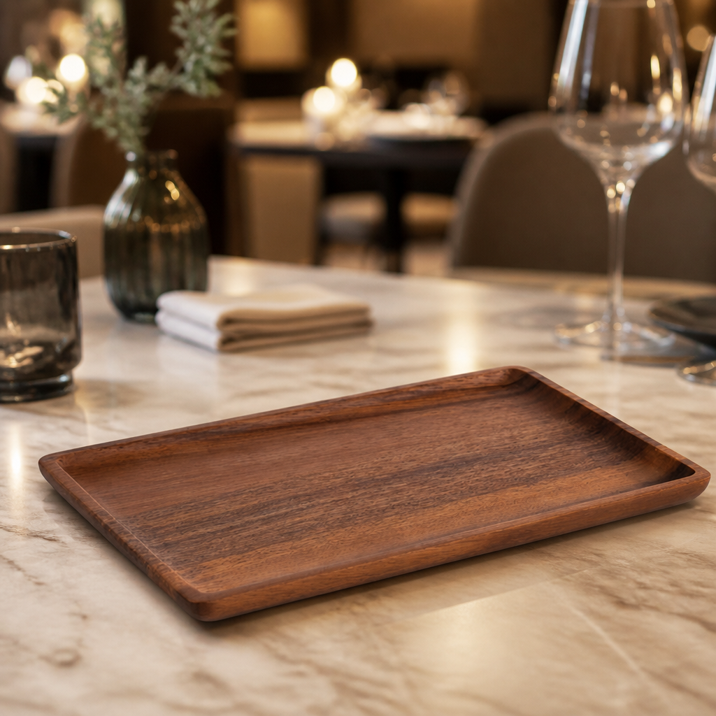 Commercial Acacia Wood Serving Board 250x170mm rustic design
