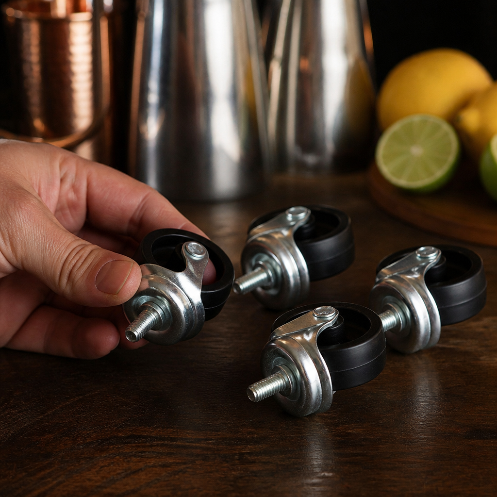 Set of 4 durable commercial bottle skip castors