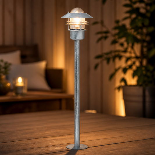 Outdoor Garden Light 920mm Galvanised Steel Commercial Fixture