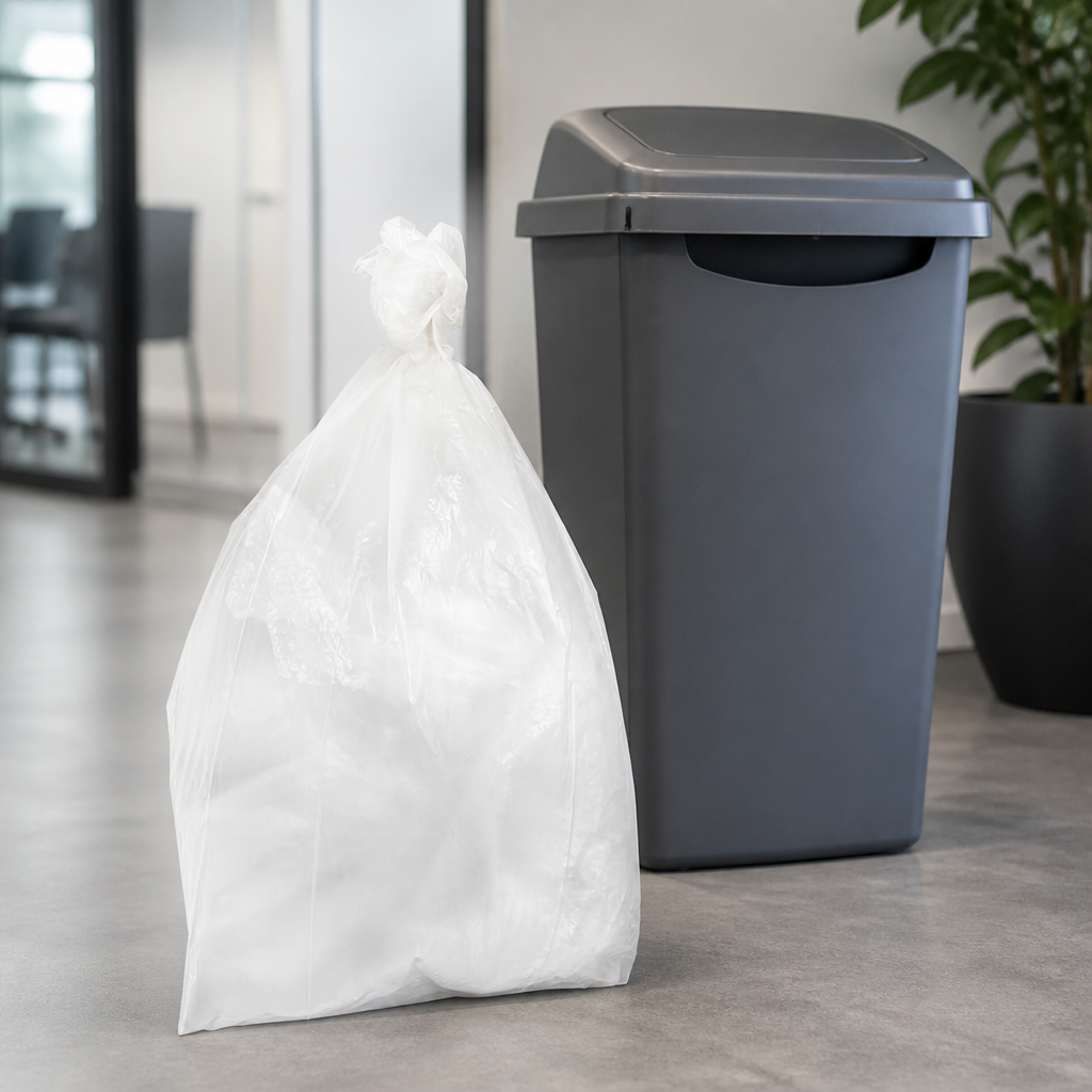Commercial Medium Duty Clear Bin Bags 90L 200 Pack
