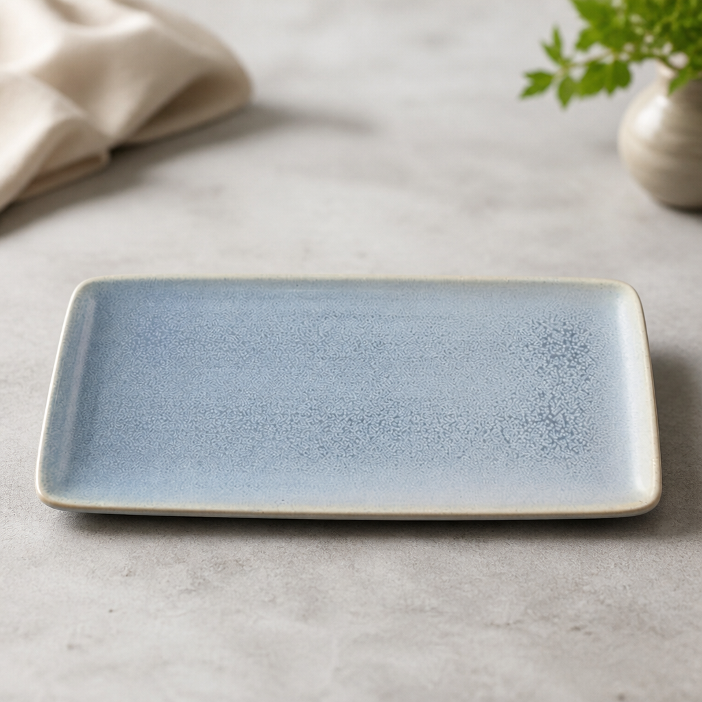 Commercial Rectangular Platters Blue 355x152mm 4 Pack