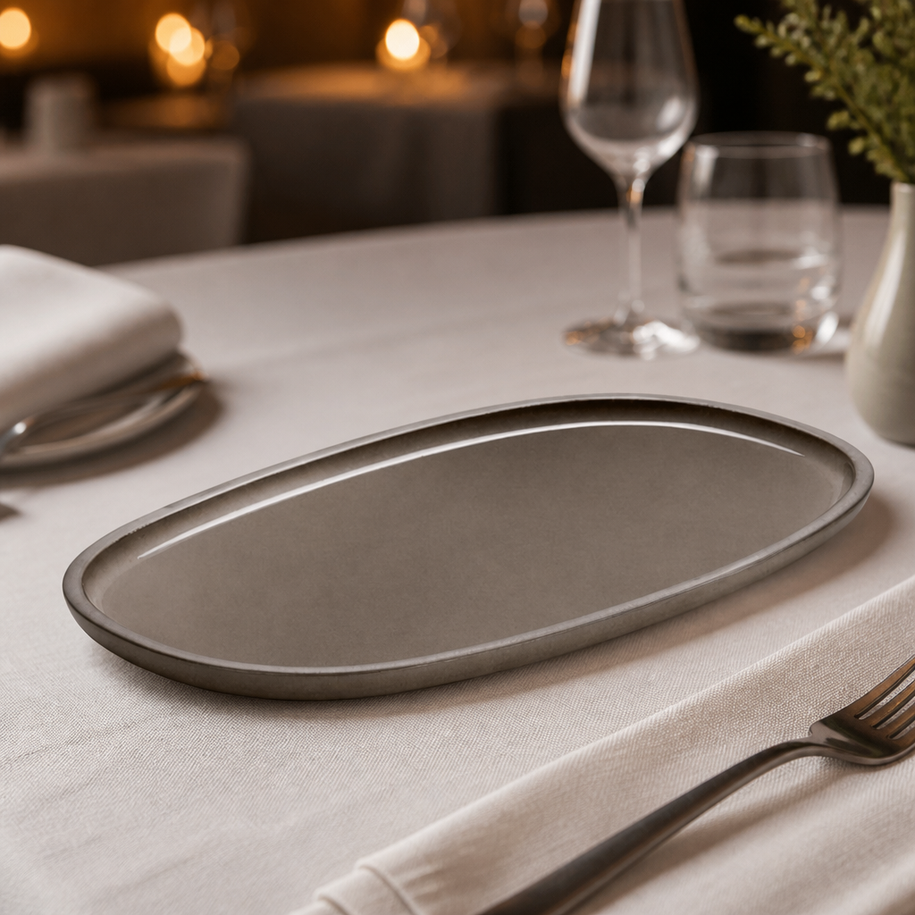 Commercial Stoneware Oval Platters 300x180mm 2 Pack