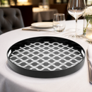 405mm Non-Slip Round Plastic Tray with Handles for Catering