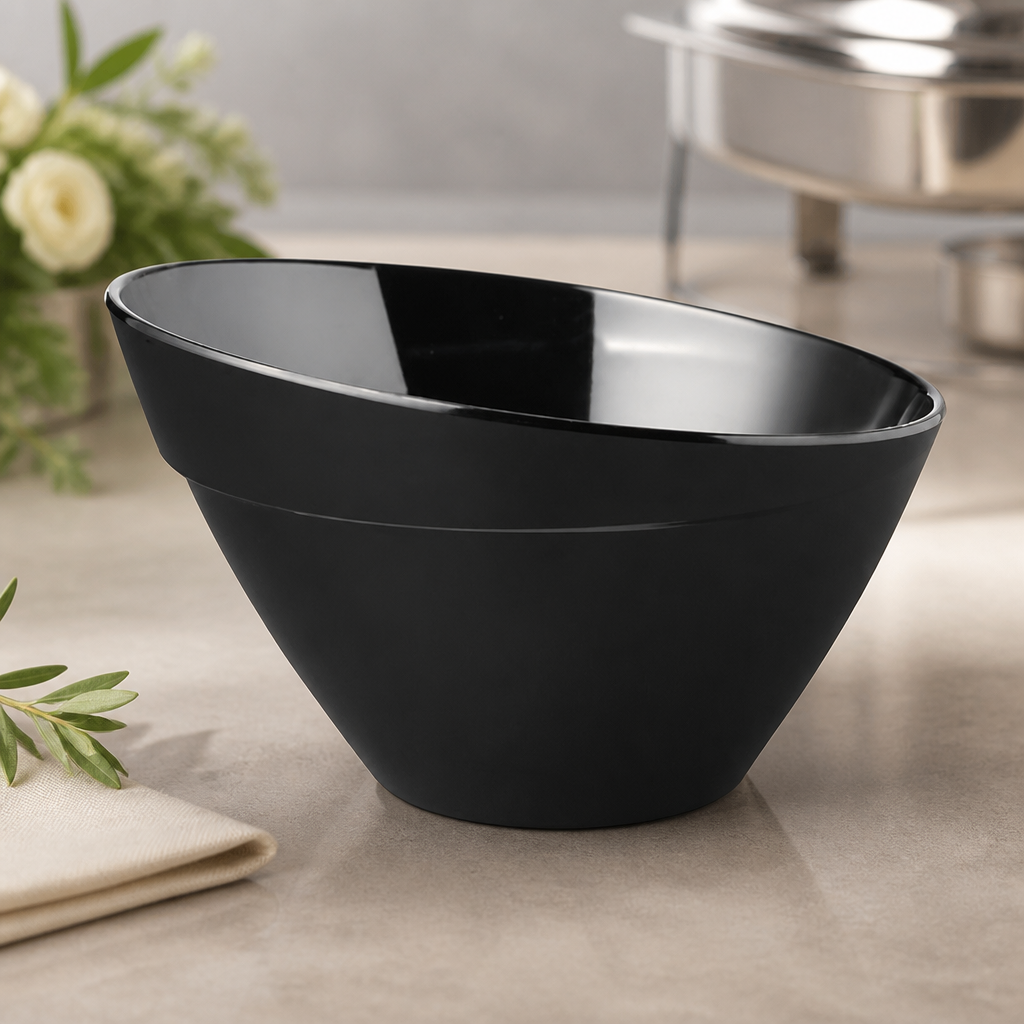Commercial Melamine Bowl 210mm 1.5L Dishwasher Safe Black