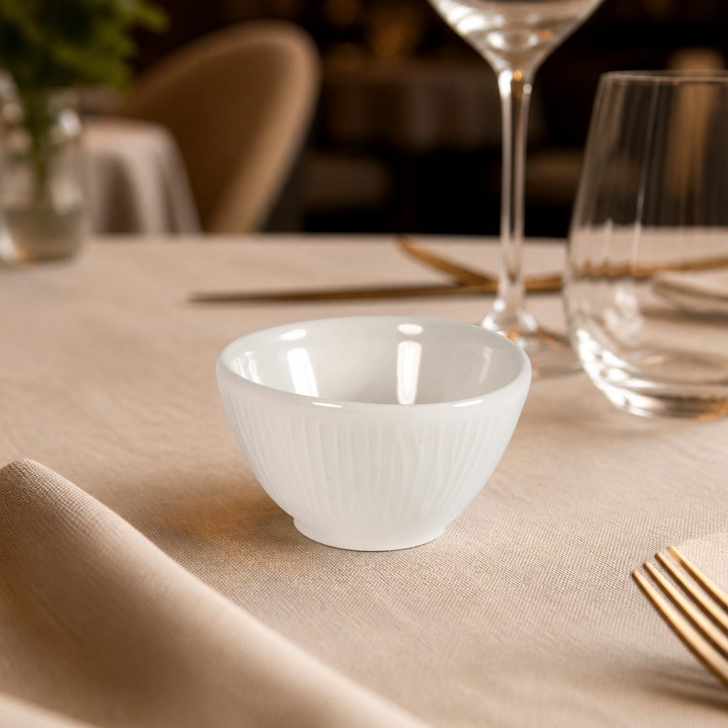 Commercial Bamboo Dip Pots 70mm 2oz for sauces and dressings