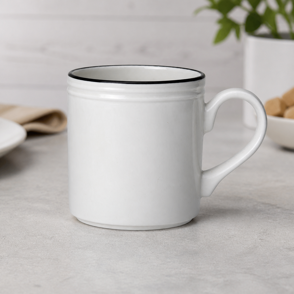 Commercial Bead Black Band Mugs 285ml - 12 Pack