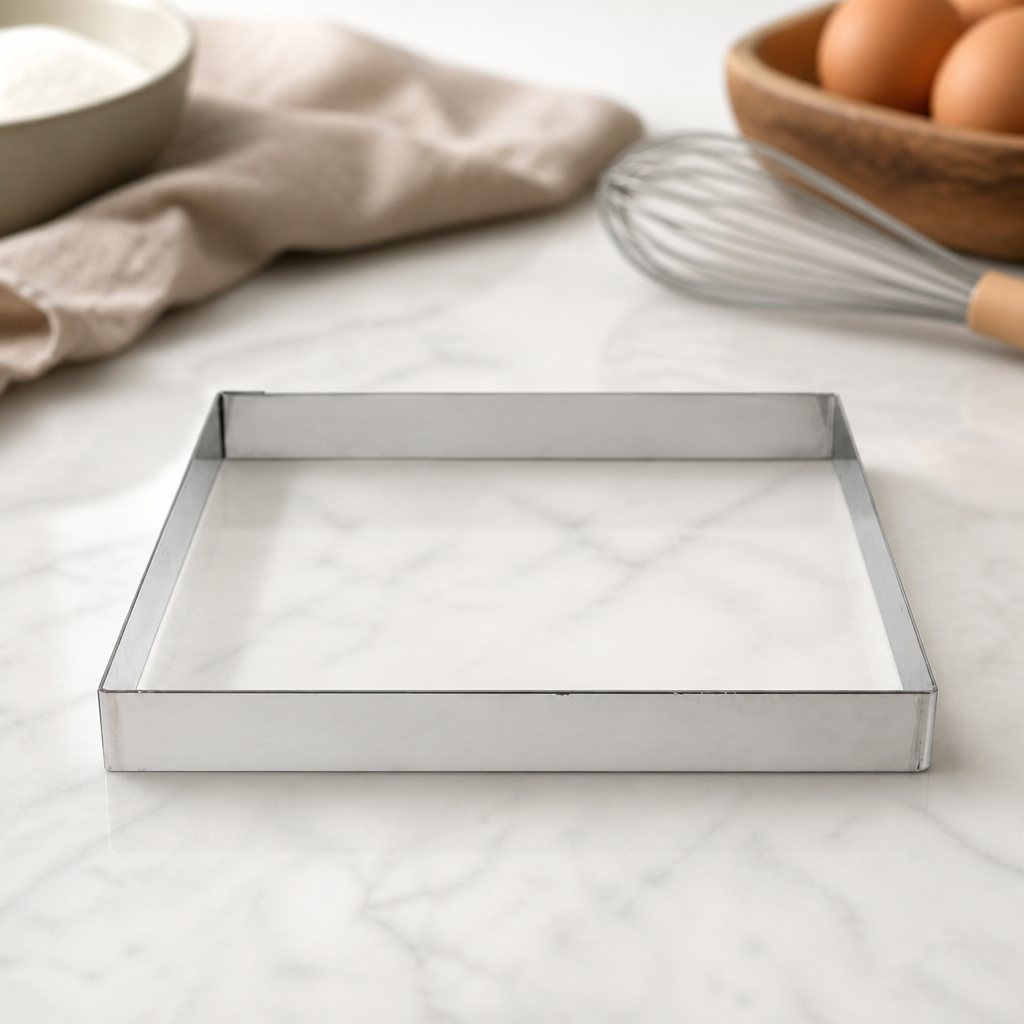 200mm Square Cake Ring for Flawless Dessert Presentation