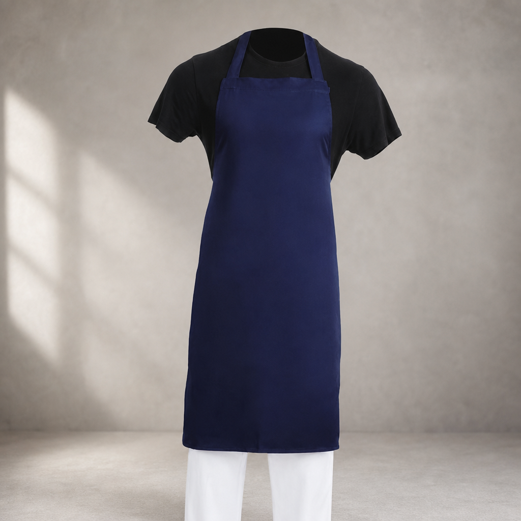 Commercial Staff Bib Apron Navy Blue One Size Fits All