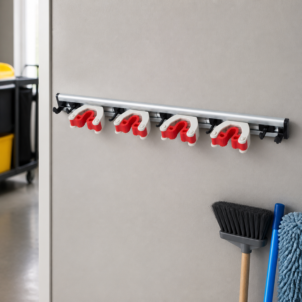 Commercial Wall Mounted Handle Clip for Brooms and Tools