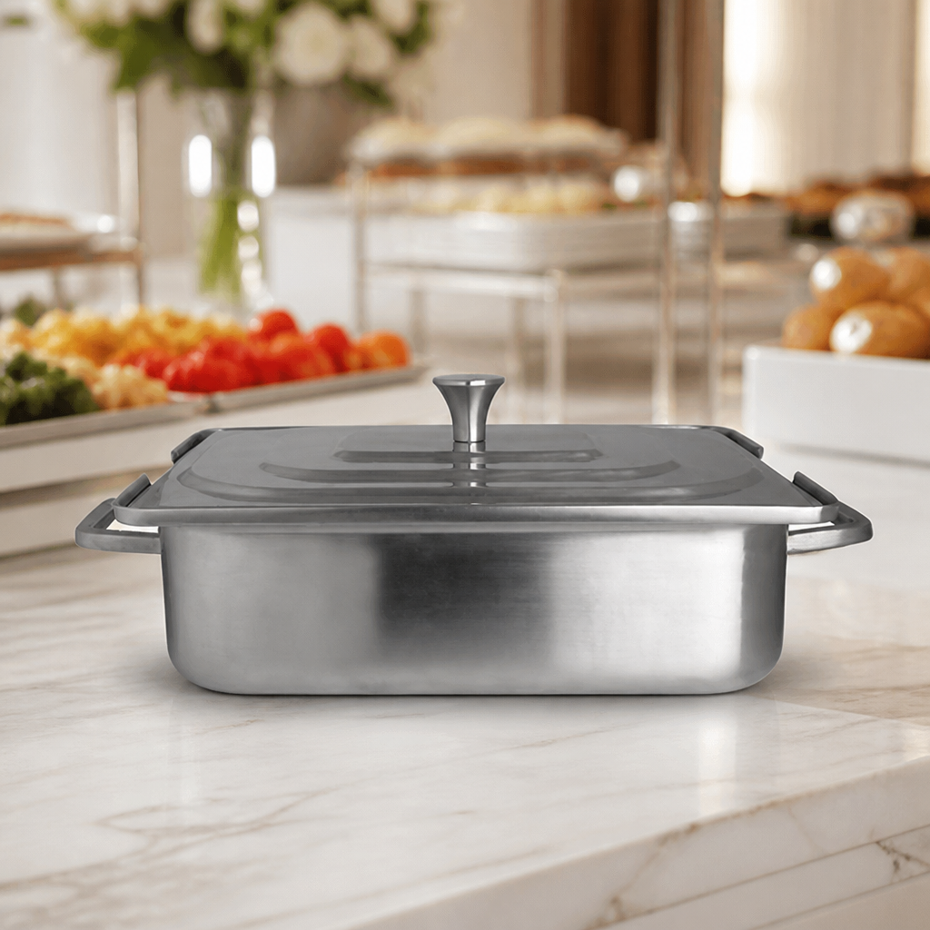 3.8L Commercial Brushed Stainless Steel Rectangle Chafer Dish