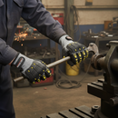 Premium Anti-Impact Cut Resistant Gloves in Grey and Black - Durable Protection for Hands During Heavy-Duty Tasks