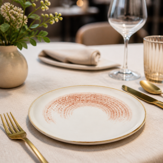 Commercial Coral Walled Plates 210mm - 6 Pack