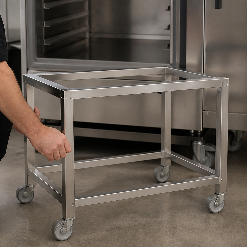 Commercial 2/1 GN Stand with Adjustable Castors in Stainless Steel