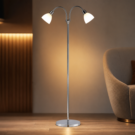 Commercial Chrome Floor Lamp 1580mm Height Stylish Lighting