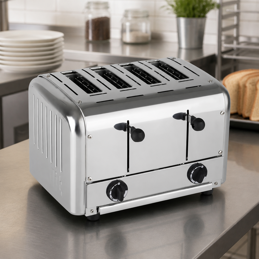 Commercial 4 Slice Stainless Steel Toaster for Catering Use
