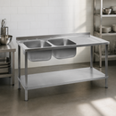 Commercial Stainless Steel Sink with Right Hand Drainer 1800mm