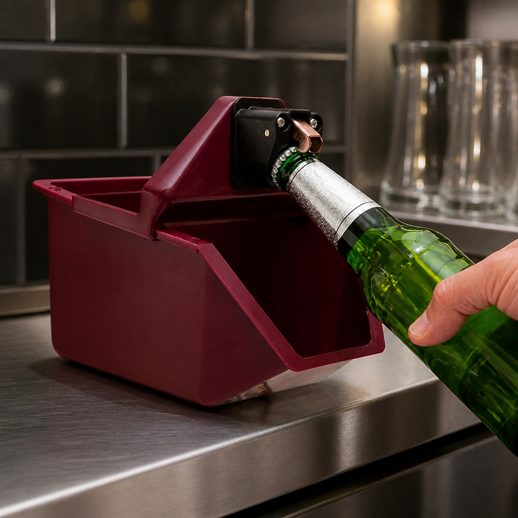 Commercial Undercounter Bottle Opener with Removable Catcher