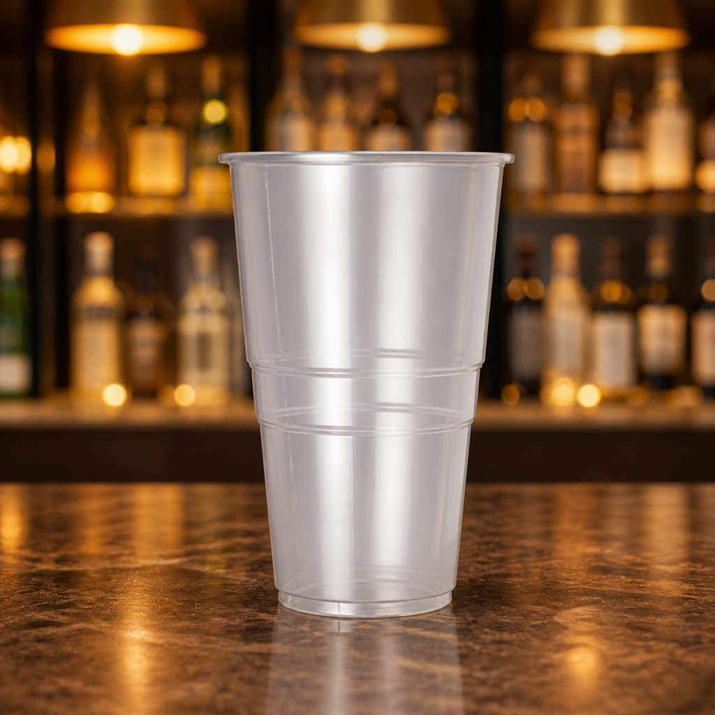 570ml clear polypropylene pint tumblers in a 1000 pack