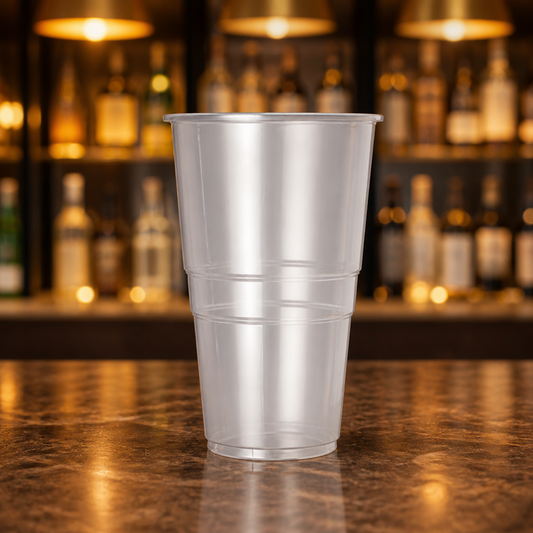 570ml clear polypropylene pint tumblers in a 1000 pack