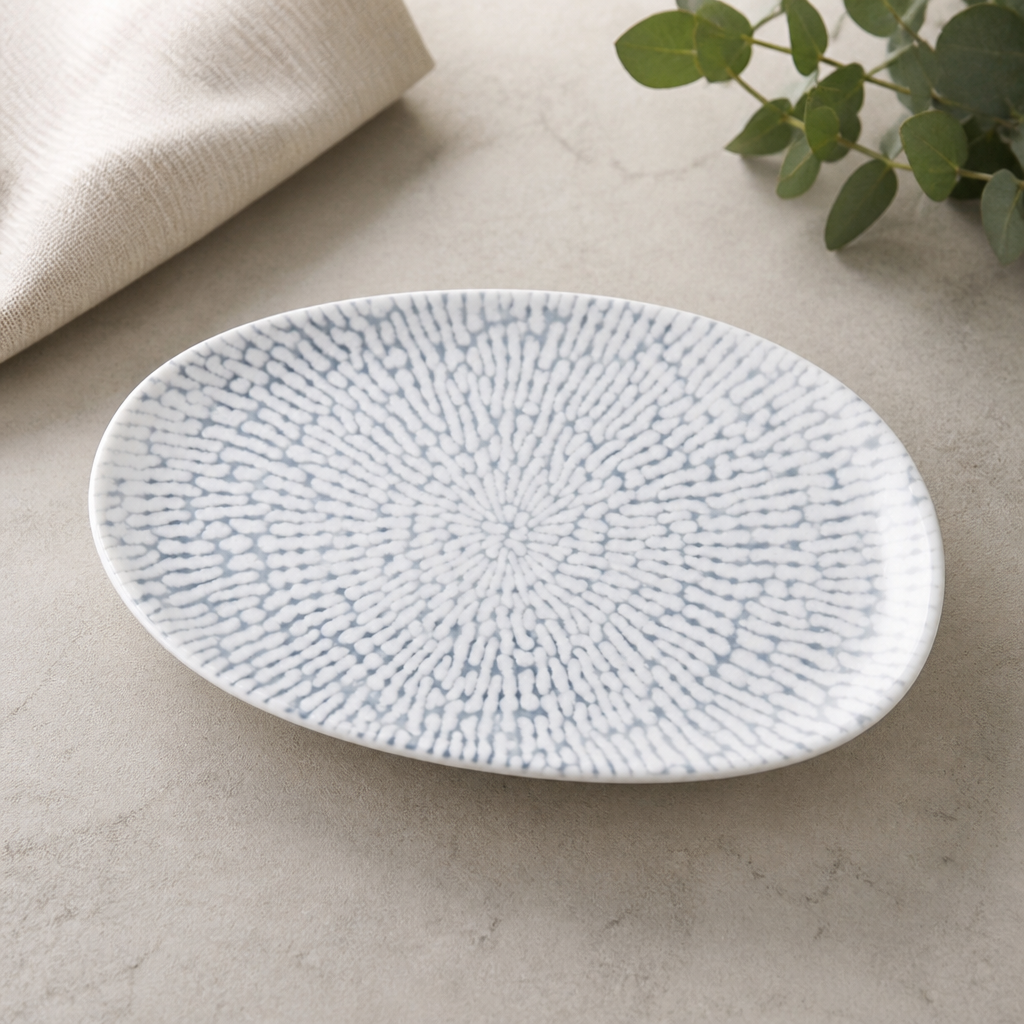 Commercial Oblong Plates 220x130mm Natural Ceramic 6 Pack